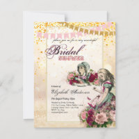 Alice in Wonderland Bridal Shower Tea Party Invite