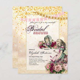 Alice in Wonderland Bridal Shower Tea Party Invite
