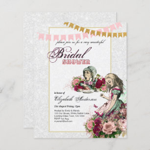 Alice in Wonderland Bridal Shower Tea Party Invite