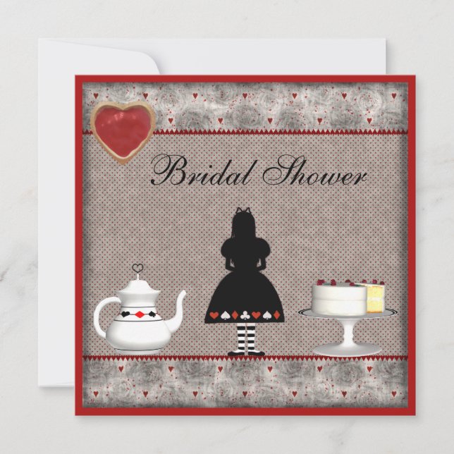 Alice in Wonderland Bridal Shower Tea Party Invite (Front)