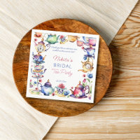 Alice in wonderland bridal shower tea party napkins