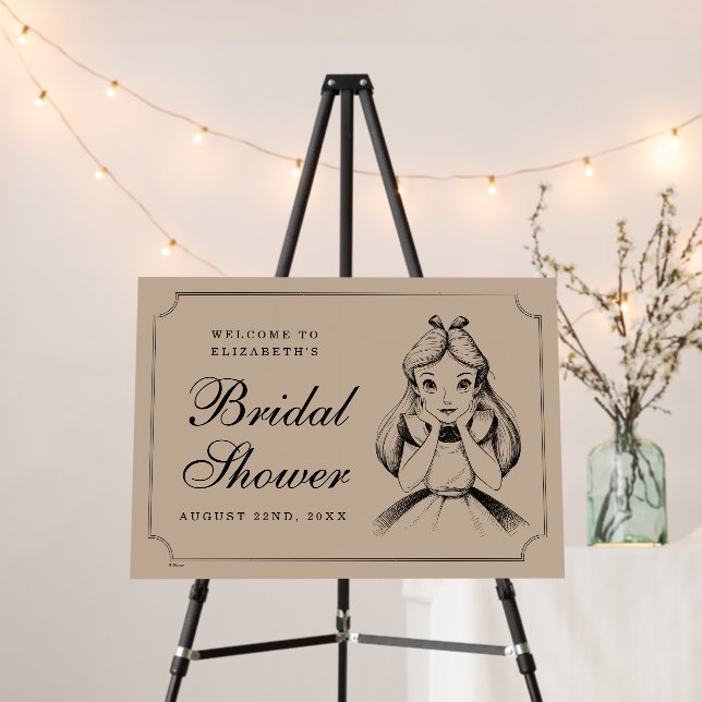 Alice in Wonderland Bridal Shower Welcome Foam Board (In Situ (Stand))