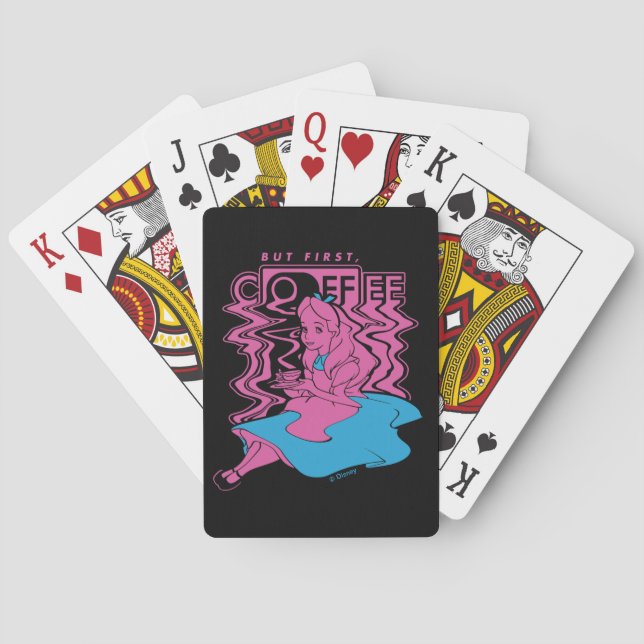 Alice In Wonderland | But First Coffee Poker Cards (Back)