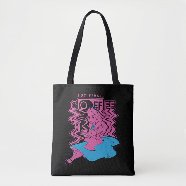 Alice In Wonderland | But First Coffee Tote Bag (Front)