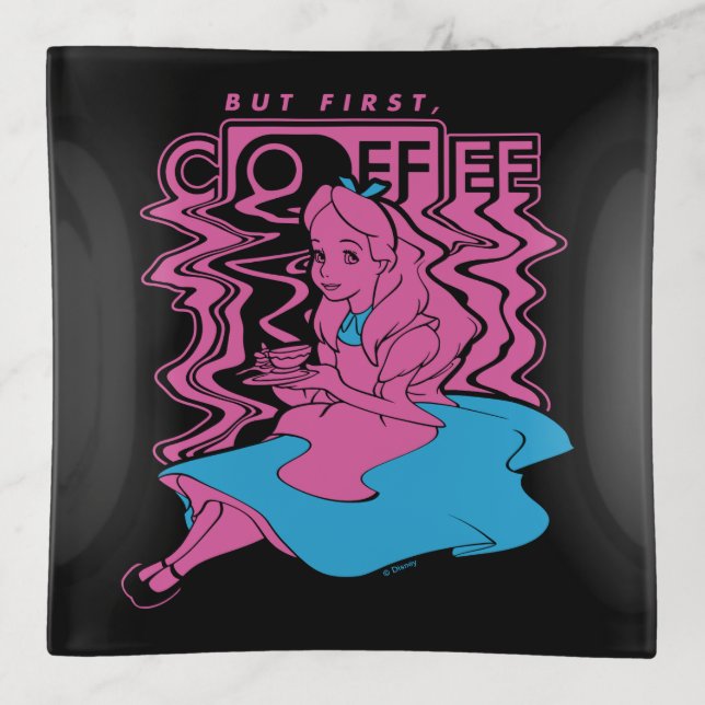 Alice In Wonderland | But First Coffee Trinket Tray (Front)