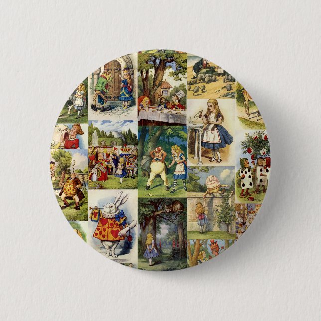 alice in wonderland button (Front)
