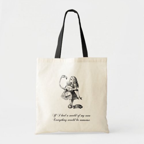 Alice in wonderland canvas tote bag
