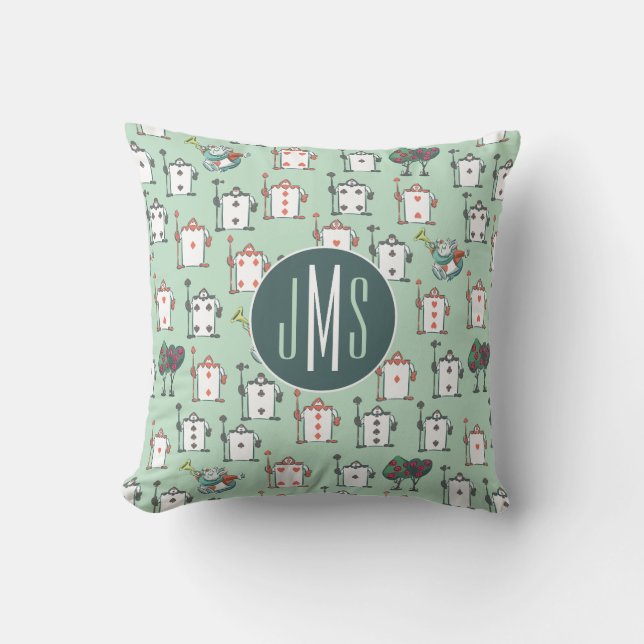 Alice In Wonderland | Card Soldiers - Monogram Throw Pillow (Front)