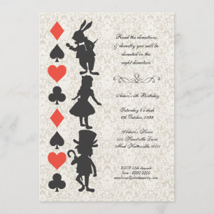 Alice in Wonderland Cards Tea Party Birthday