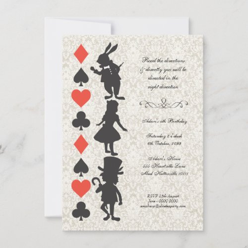 Alice in Wonderland Cards Tea Party Birthday