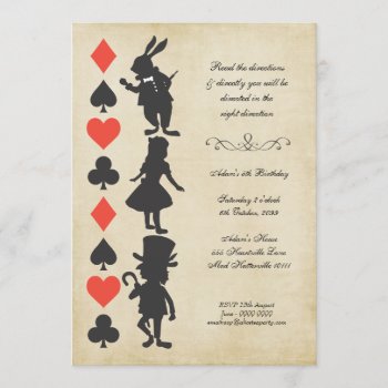 Alice In Wonderland Cards Tea Party Birthday by Pip_Gerard at Zazzle