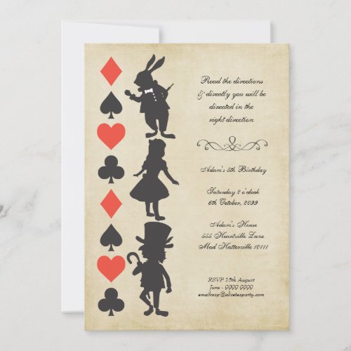 Alice in Wonderland Cards Tea Party Birthday