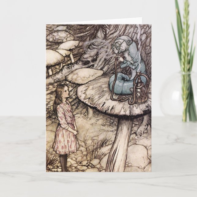 Alice in Wonderland Caterpillar Greeting Card (Front)