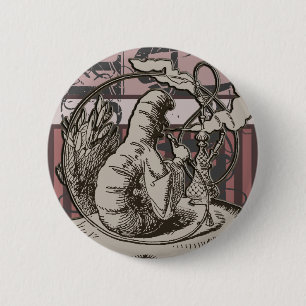 Alice In Wonderland Caterpillar Grunge (Pink) Button