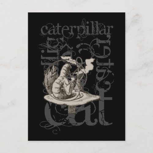Alice In Wonderland Caterpillar Grunge Single Postcard