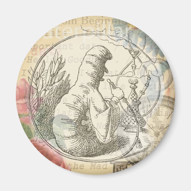 Alice in Wonderland Caterpillar: Original Tenniel  Magnet (Front)