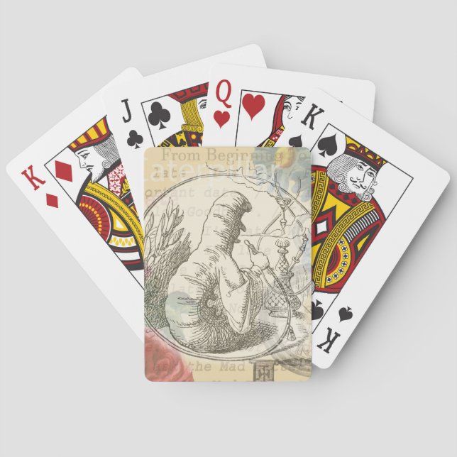Alice in Wonderland Caterpillar: Original Tenniel  Poker Cards (Back)