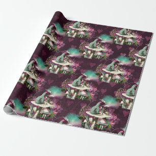 Alice in Wonderland Caterpillar Purple Wrapping Paper