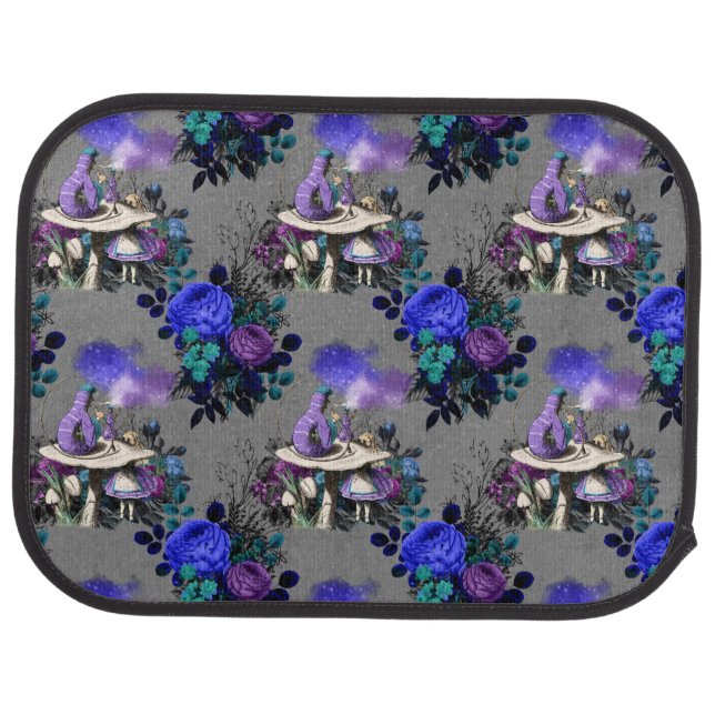 Alice in Wonderland Caterpillar Smoking Flowers Car Floor Mat (Rear)