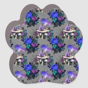 Alice in Wonderland Caterpillar Smoking Flowers Car Magnet