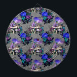 Alice in Wonderland Caterpillar Smoking Flowers Dart Board<br><div class="desc">If you are a lover and fan of the story of Alice in Wonderland,  you will surely remember the interaction of the miniature character with the caterpillar that smoked on a mushroom,  as shown in this design with blue and purple flowers.</div>
