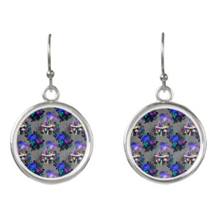 Alice in Wonderland Caterpillar Smoking Flowers Earrings