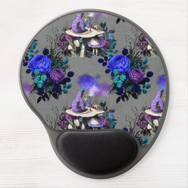 Alice in Wonderland Caterpillar Smoking Flowers Gel Mouse Pad (Front)