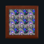 Alice in Wonderland Caterpillar Smoking Flowers Gift Box<br><div class="desc">If you are a lover and fan of the story of Alice in Wonderland,  you will surely remember the interaction of the miniature character with the caterpillar that smoked on a mushroom,  as shown in this design with blue and purple flowers.</div>