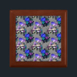 Alice in Wonderland Caterpillar Smoking Flowers Gift Box<br><div class="desc">If you are a lover and fan of the story of Alice in Wonderland,  you will surely remember the interaction of the miniature character with the caterpillar that smoked on a mushroom,  as shown in this design with blue and purple flowers.</div>