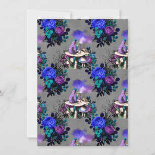 Alice in Wonderland Caterpillar Smoking Flowers Invitation
