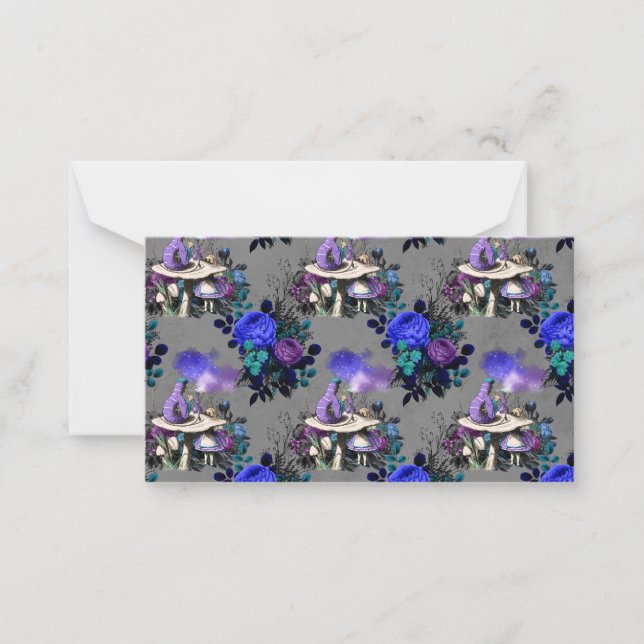 Alice in Wonderland Caterpillar Smoking Flowers Note Card (Front)