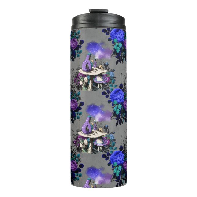 Alice in Wonderland Caterpillar Smoking Flowers Thermal Tumbler (Front)