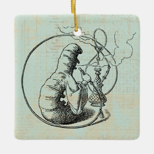 Alice in Wonderland Caterpillar Smoking Hookah Ceramic Ornament