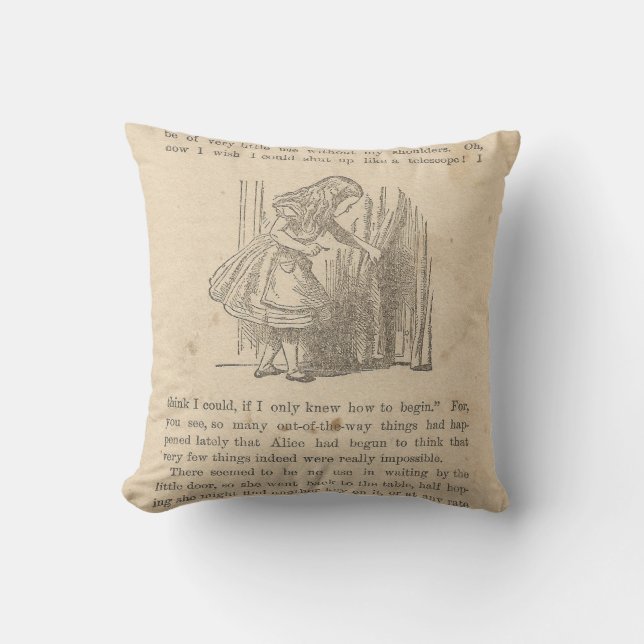 Alice In Wonderland Chapter One, Down the Rabbit Throw Pillow (Front)