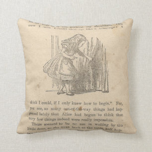 Alice In Wonderland Chapter One, Down the Rabbit Throw Pillow