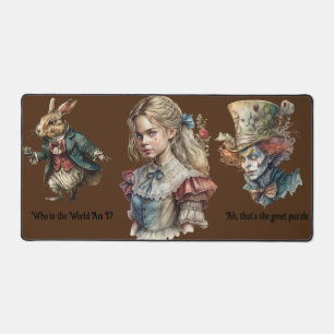 Alice in Wonderland characters (editable text) Desk Mat