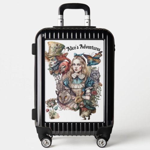 Alice in Wonderland characters editable text Luggage