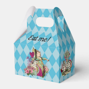 Alice in Wonderland Characters on Blue Harlequin Favor Boxes