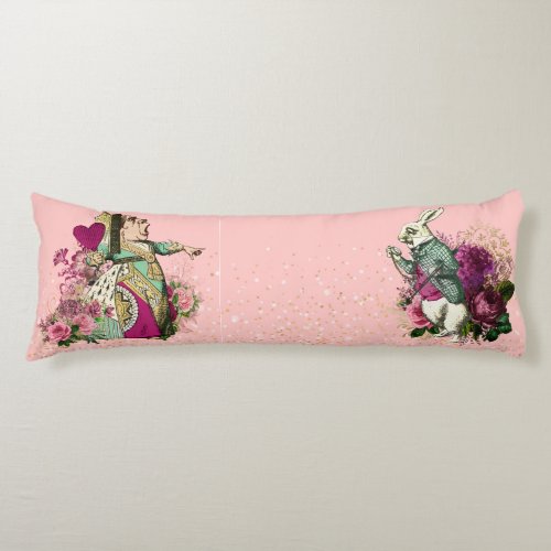 Alice in Wonderland Characters on Pink and Gold Body Pillow