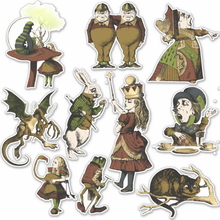 Alice In Wonderland Characters Sticker Zazzle Com