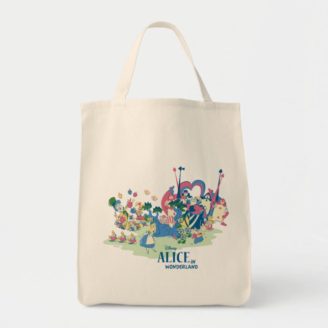 Alice in Wonderland Characters Tote Bag (Front)