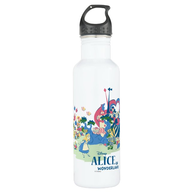 Alice in Wonderland Characters Water Bottle (Front)