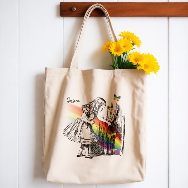 Alice In Wonderland Chasing Rainbows Tote Bag (Oh dear oh dear, please don't be late and miss out on this one!)