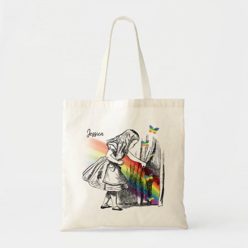 Alice In Wonderland Chasing Rainbows Tote Bag