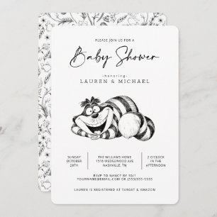 Alice in Wonderland - Cheshire Cat Baby Shower  Invitation
