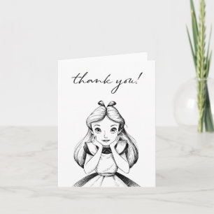 Alice in Wonderland - Cheshire Cat Baby Shower Letterpress Thank You Card