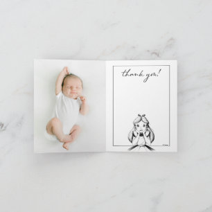 Alice in Wonderland - Cheshire Cat Baby Shower Letterpress Thank You Card