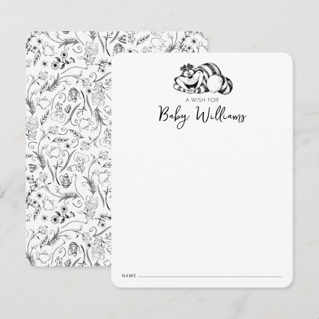 Alice in Wonderland - Cheshire Cat Baby Shower Note Card (Front/Back)