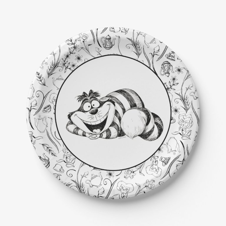 Alice in Wonderland - Cheshire Cat Baby Shower Paper Plates