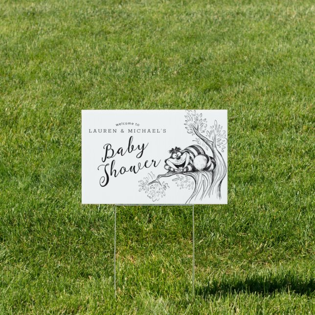Alice in Wonderland - Cheshire Cat Baby Shower  Sign (Insitu)